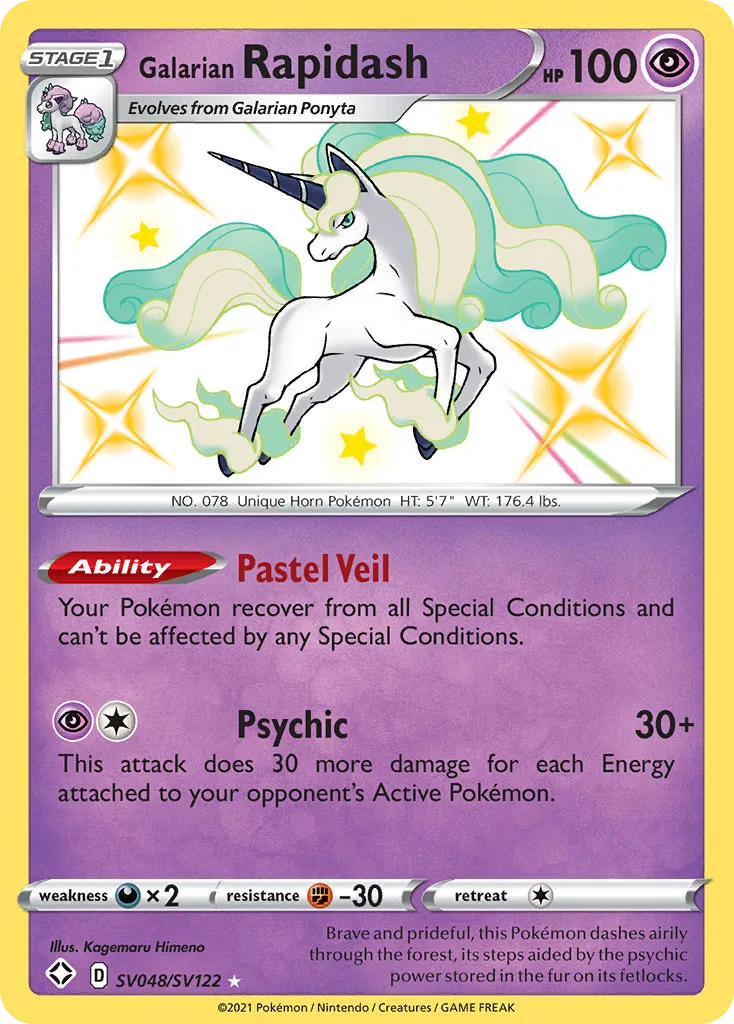 Galarian Rapidash #SV048, Shining Fates Shiny Vault