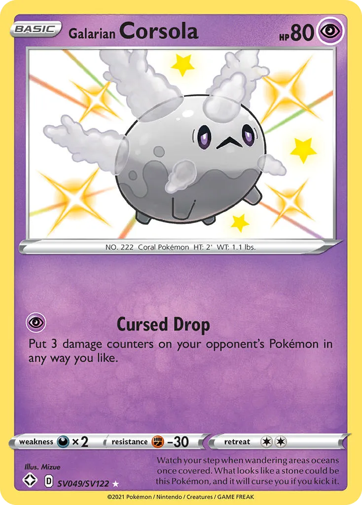 Galarian Corsola #SV049, Shining Fates Shiny Vault