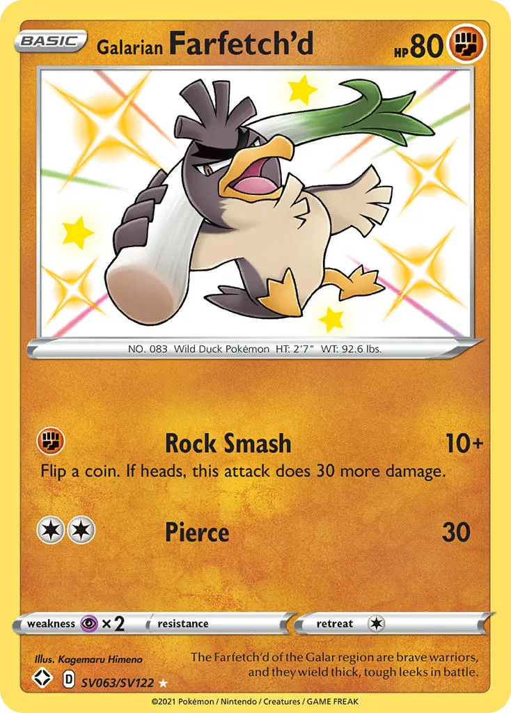 Galarian Farfetch'd #SV063, Shining Fates Shiny Vault