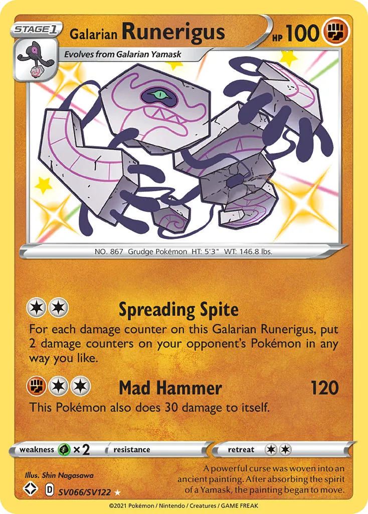 Galarian Runerigus #SV066, Shining Fates Shiny Vault