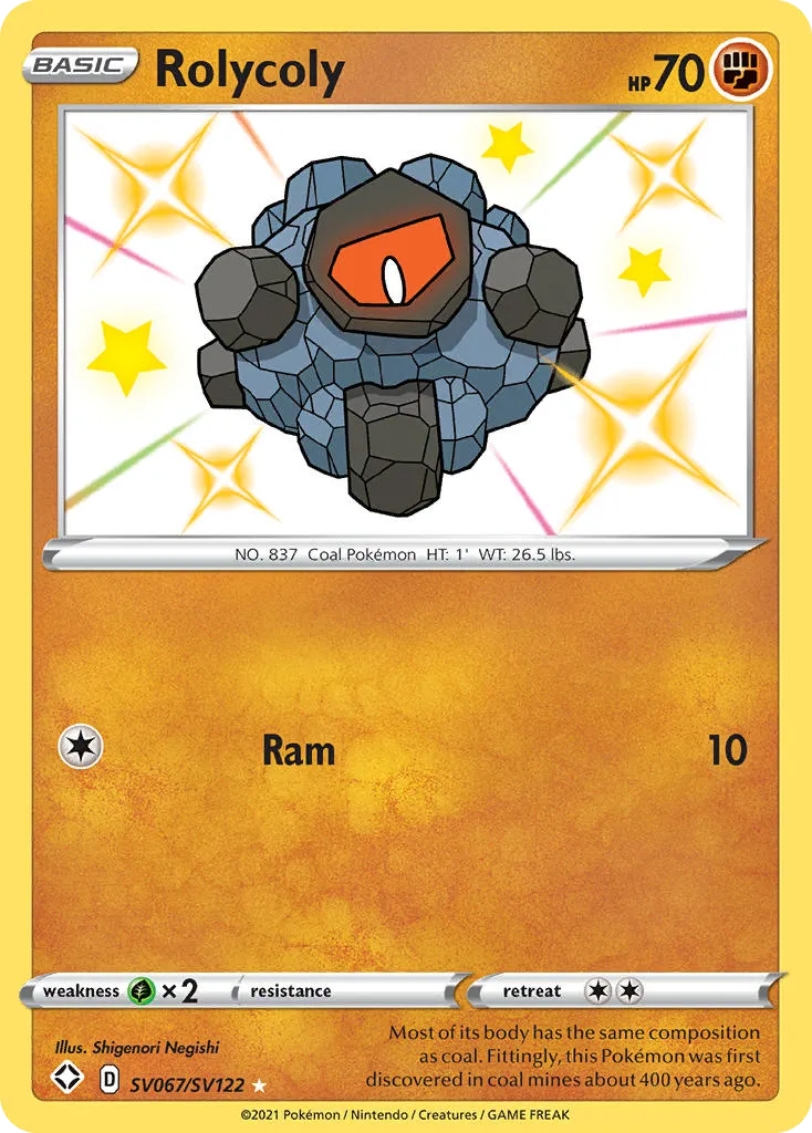 Rolycoly #SV067, Shining Fates Shiny Vault
