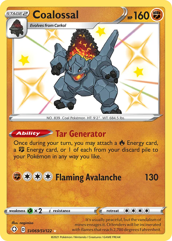 Coalossal #SV069, Shining Fates Shiny Vault