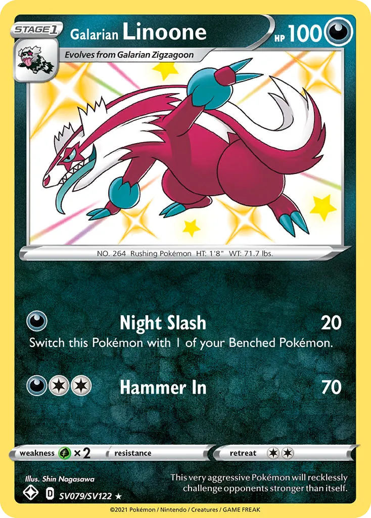 Galarian Linoone #SV079, Shining Fates Shiny Vault