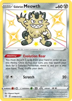 Galarian Meowth #SV086, Standard