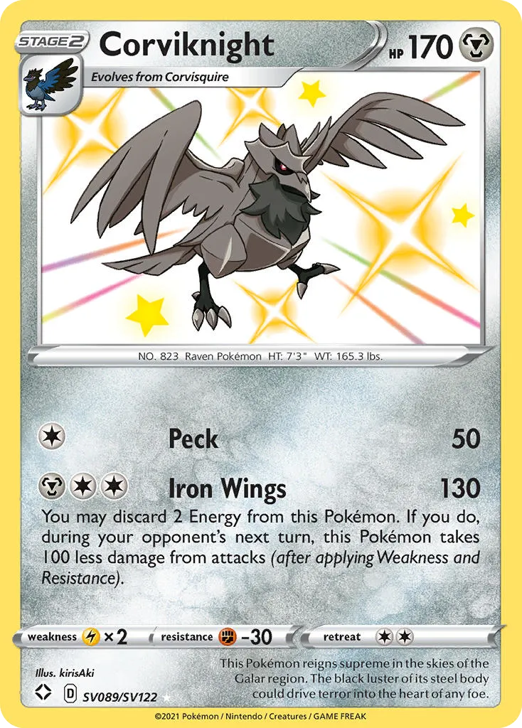 Corviknight #SV089, Shining Fates Shiny Vault