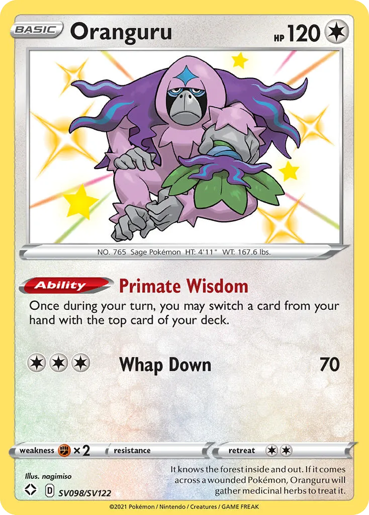 Oranguru #SV098, Shining Fates Shiny Vault