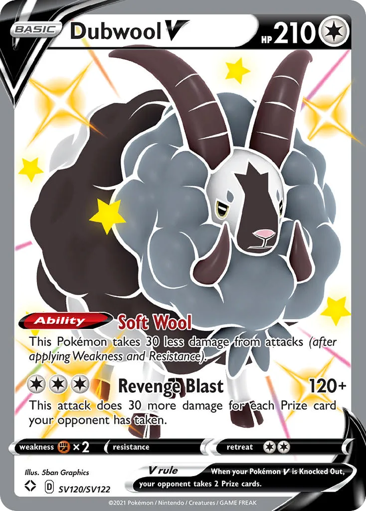 Dubwool V #SV120, Shining Fates Shiny Vault