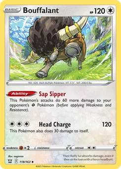 Bouffalant #118, Battle Styles