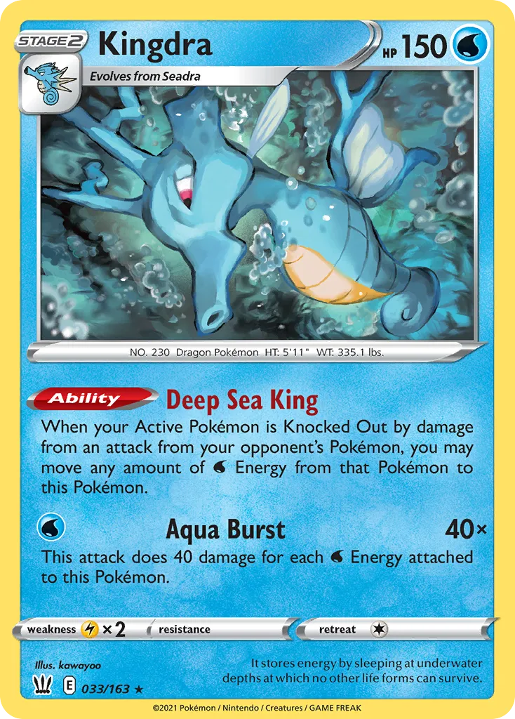 Kingdra #33, Battle Styles Reverse Foil