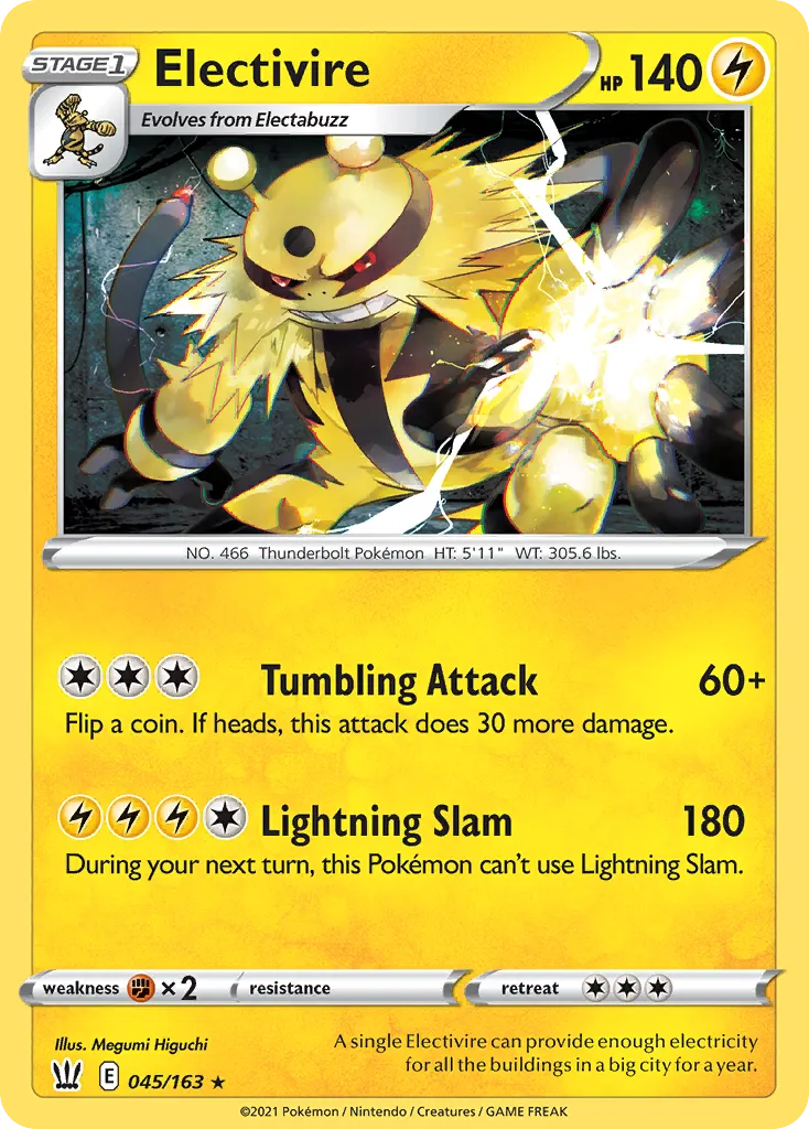 Electivire #45, Battle Styles Reverse Foil