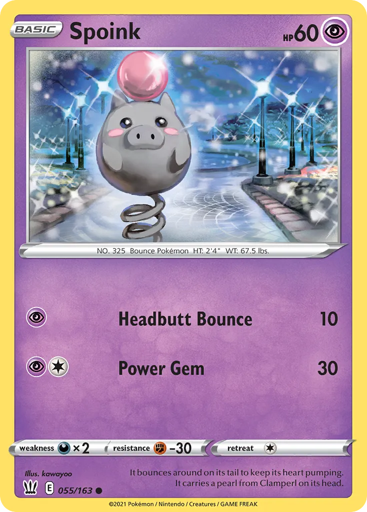 Spoink #55, Battle Styles Reverse Foil