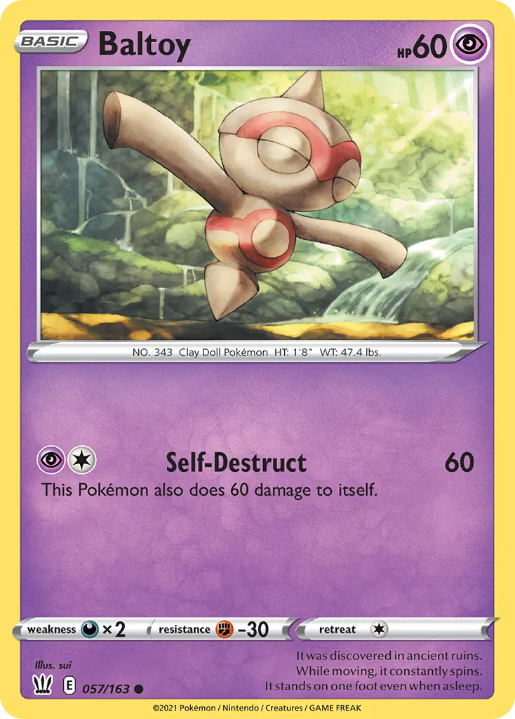 Baltoy #57, Battle Styles Reverse Foil