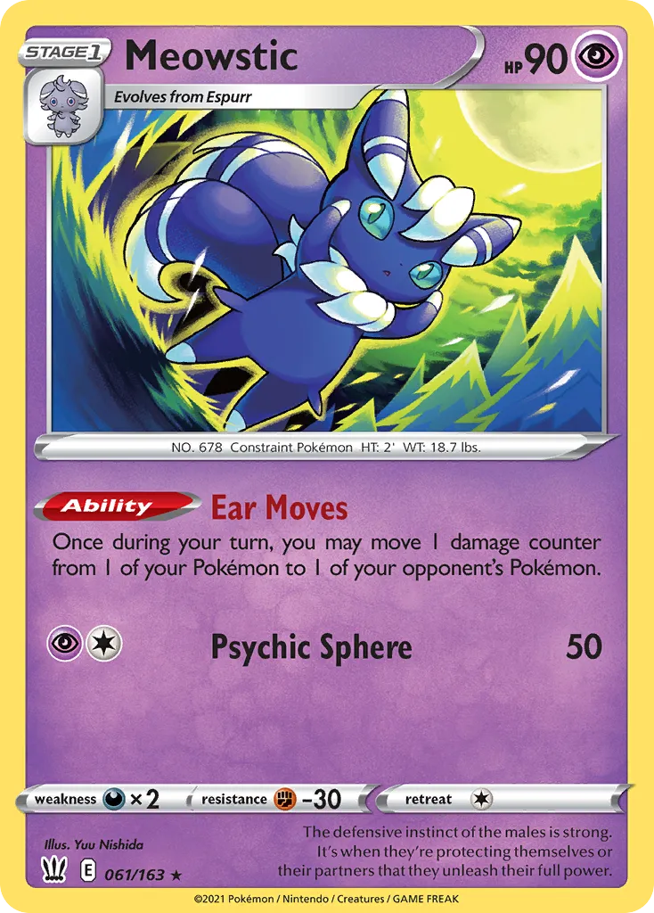 Meowstic #61, Battle Styles Reverse Foil