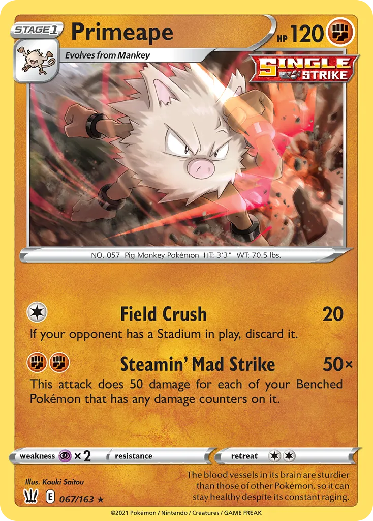Primeape #67, Battle Styles Reverse Foil