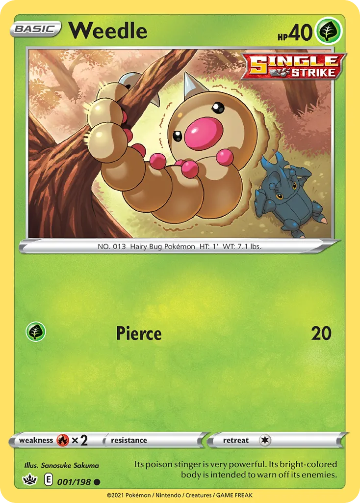 Weedle #1, Chilling Reign Reverse Foil
