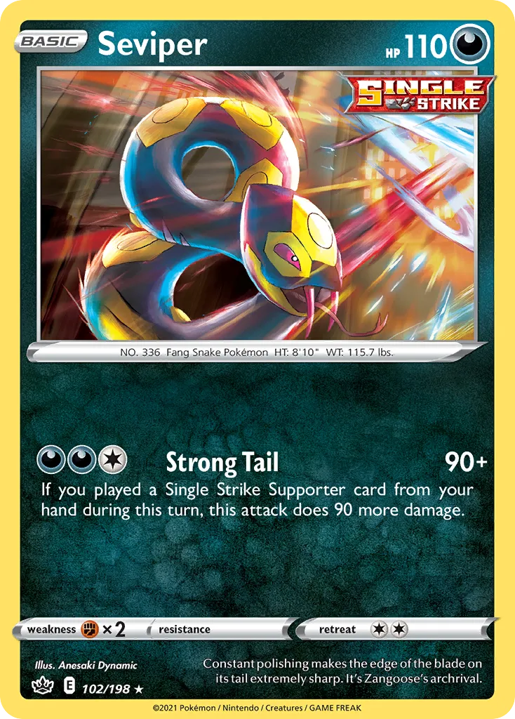 Seviper #102, Chilling Reign Reverse Foil