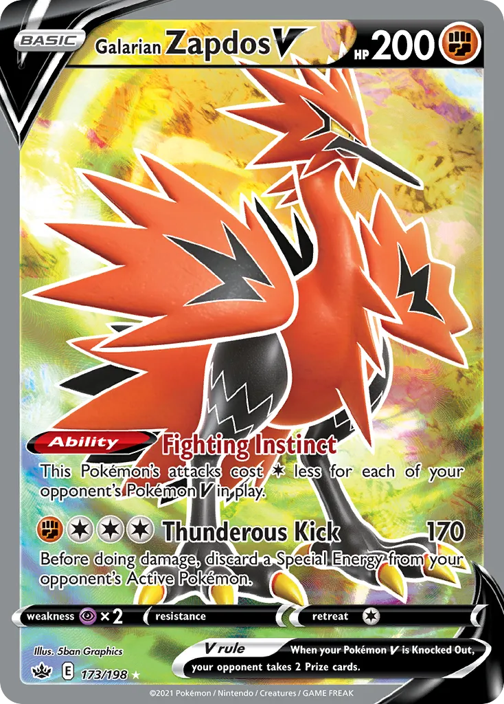 Galarian Zapdos V #173, Chilling Reign
