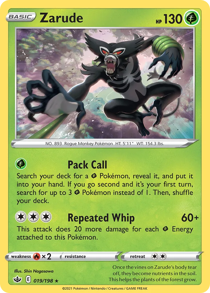 Zarude #19, Chilling Reign Reverse Foil