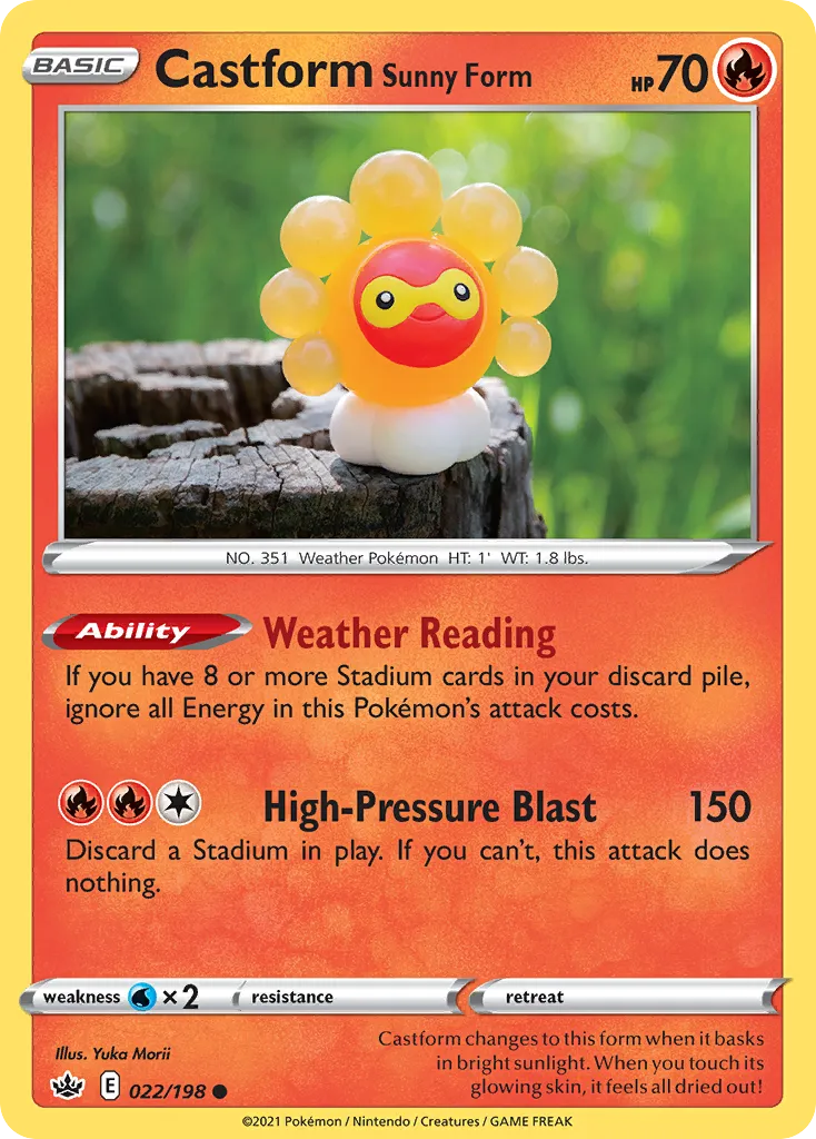Castform Sunny Form #22, Chilling Reign Reverse Foil