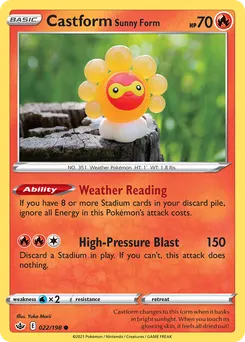 Castform Sunny Form #22, Reverse Foil