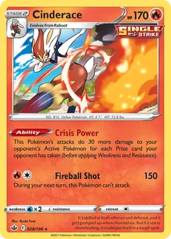 Cinderace #28, Reverse Foil