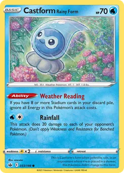 Castform Rainy Form #33, Reverse Foil