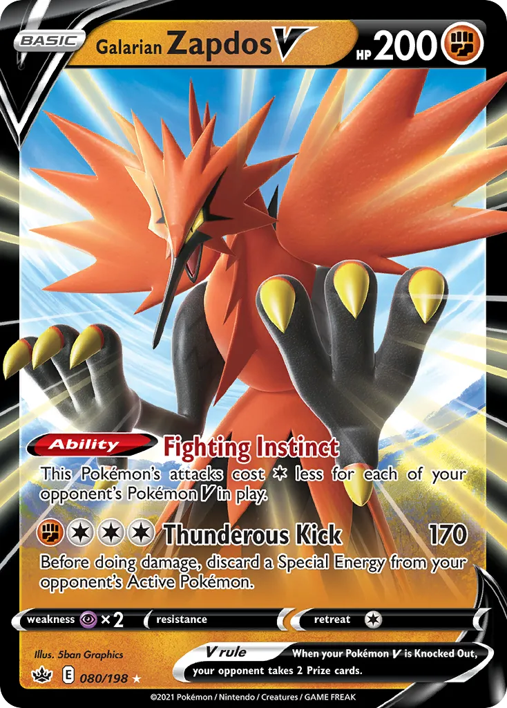 Galarian Zapdos V #80, Chilling Reign