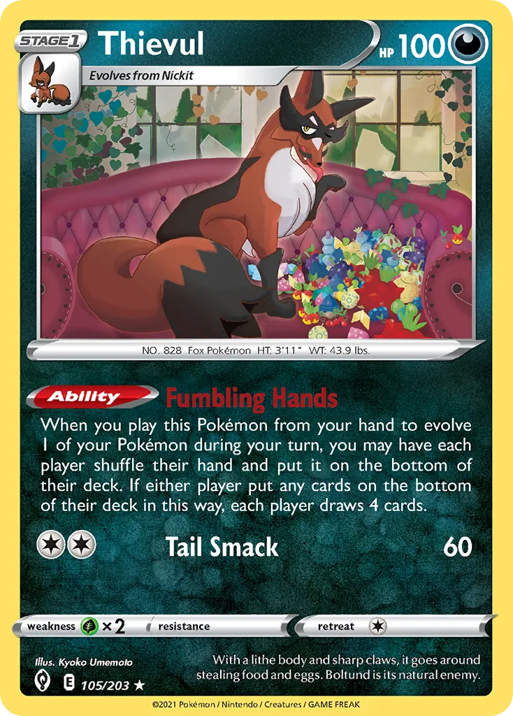 Thievul #105, Evolving Skies Reverse Foil