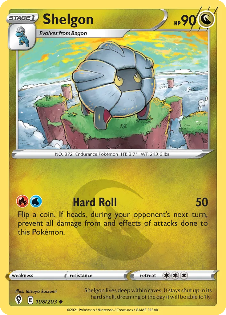 Shelgon #108, Evolving Skies Reverse Foil