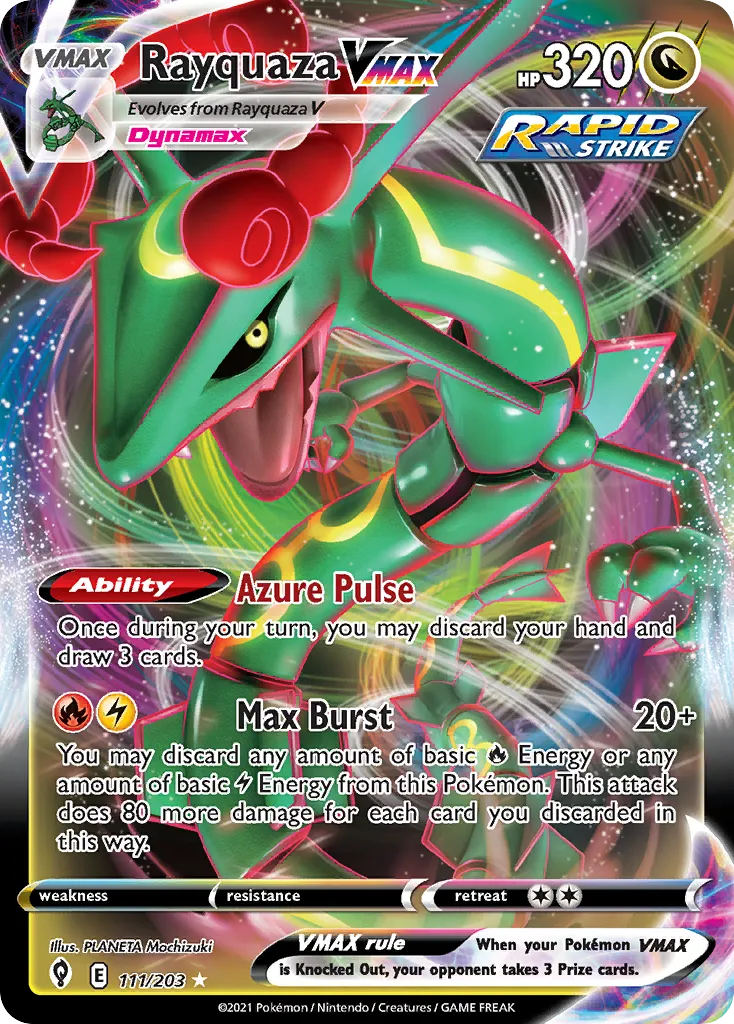 Rayquaza VMAX #111, Evolving Skies Inverted Back