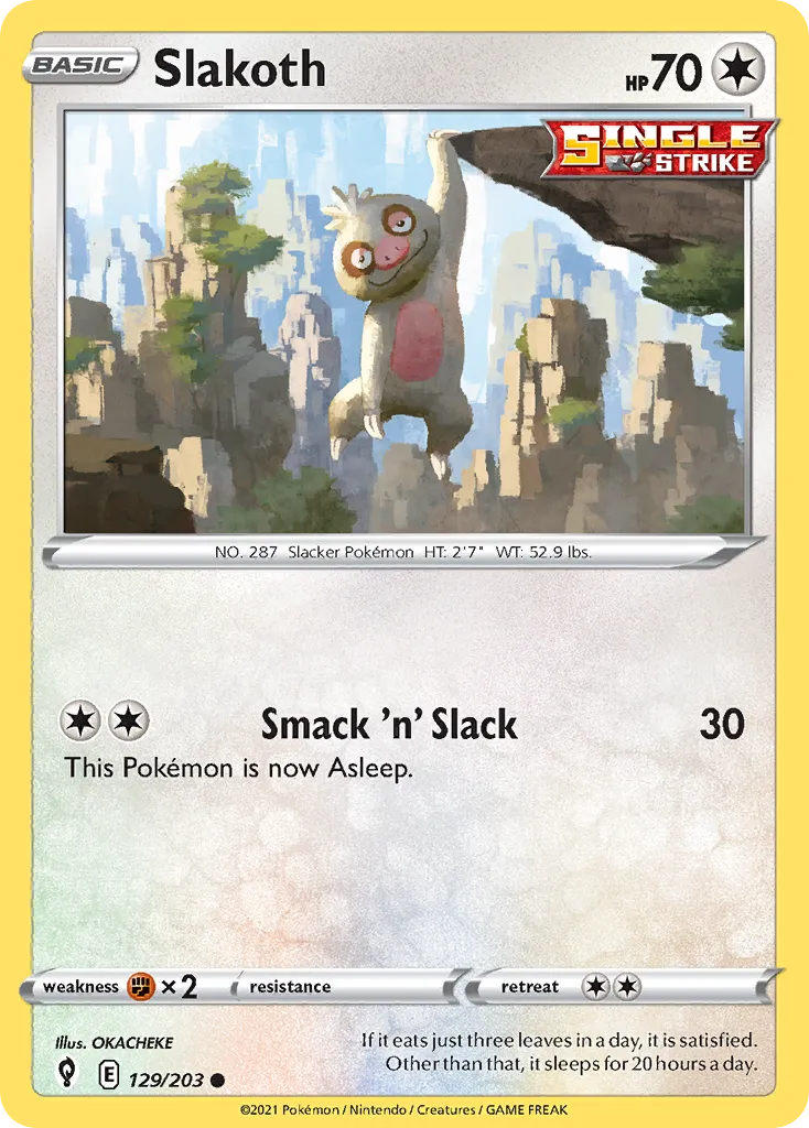 Slakoth #129, Evolving Skies