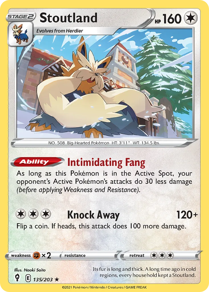 Stoutland #135, Evolving Skies Reverse Foil