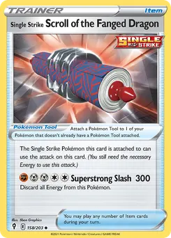 Single Strike Scroll of the Fanged Dragon #158, Reverse Foil
