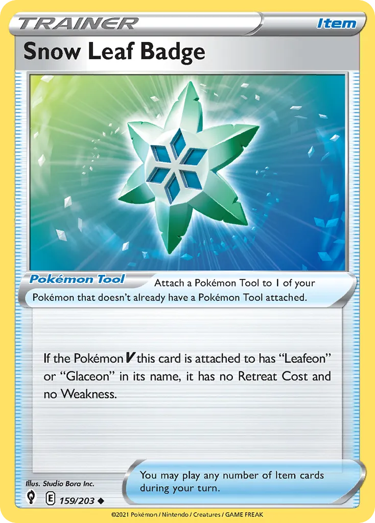 Snow Leaf Badge #159, Evolving Skies Reverse Foil
