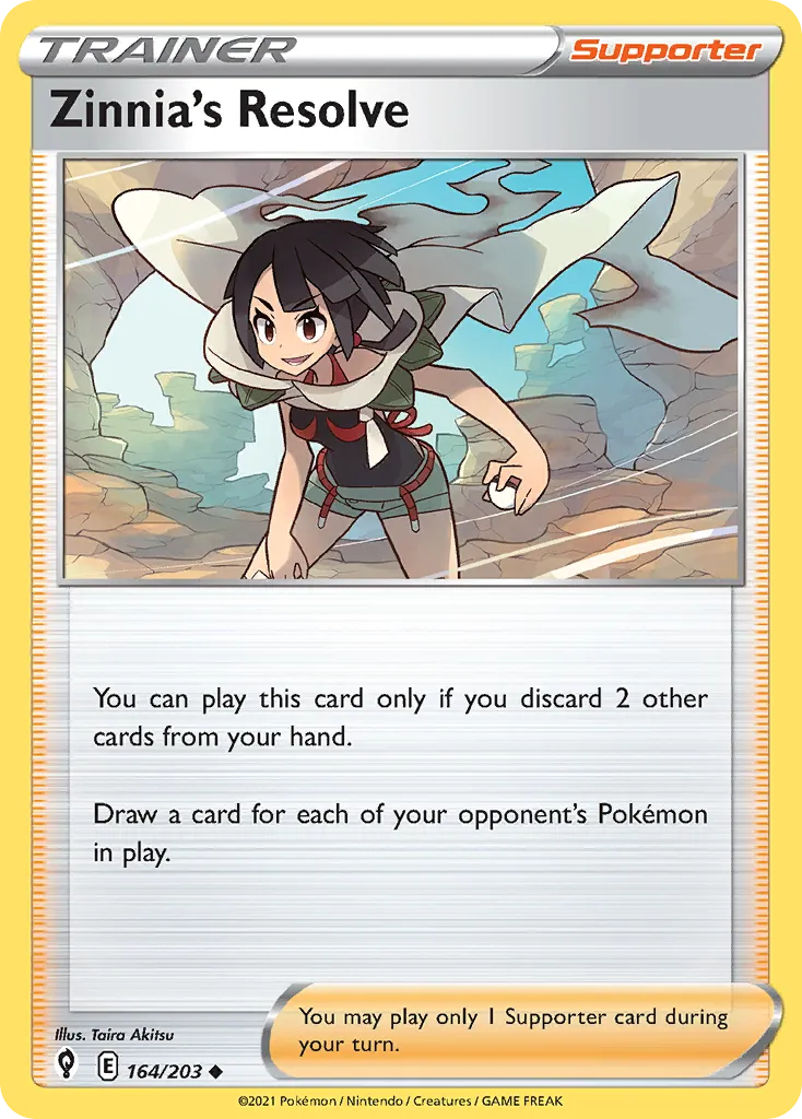 Zinnia's Resolve #164, Evolving Skies Reverse Foil