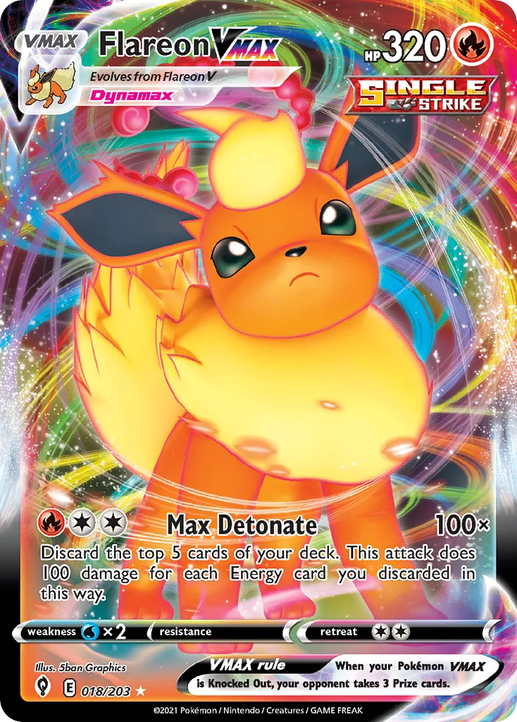 Flareon VMAX #18, Evolving Skies