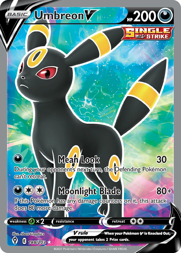 Umbreon V #188, Evolving Skies Inverted Back