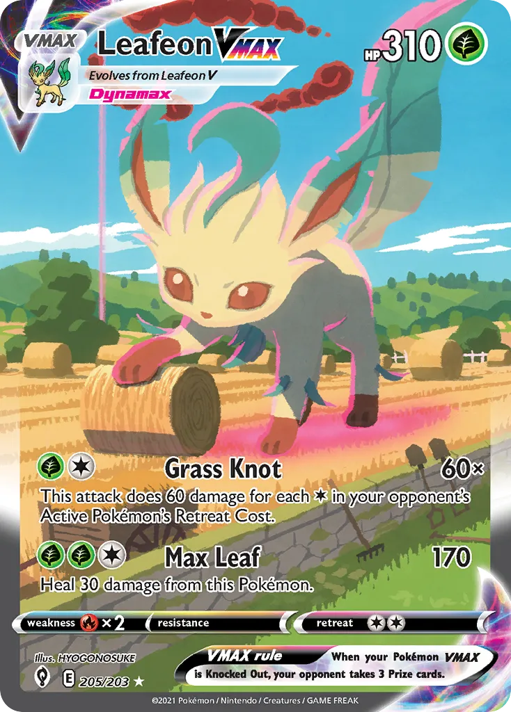 Leafeon VMAX #205, Evolving Skies Secret