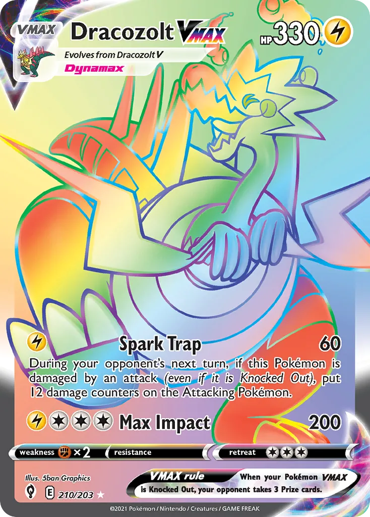 Dracozolt VMAX #210, Evolving Skies Secret
