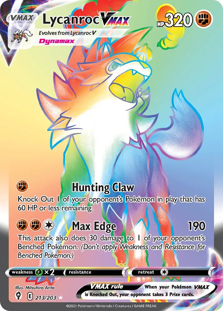Lycanroc VMAX #213, Evolving Skies Secret