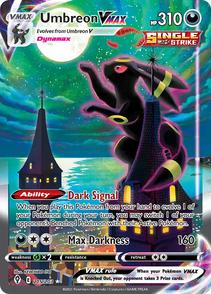 Umbreon VMAX #215, Evolving Skies Secret