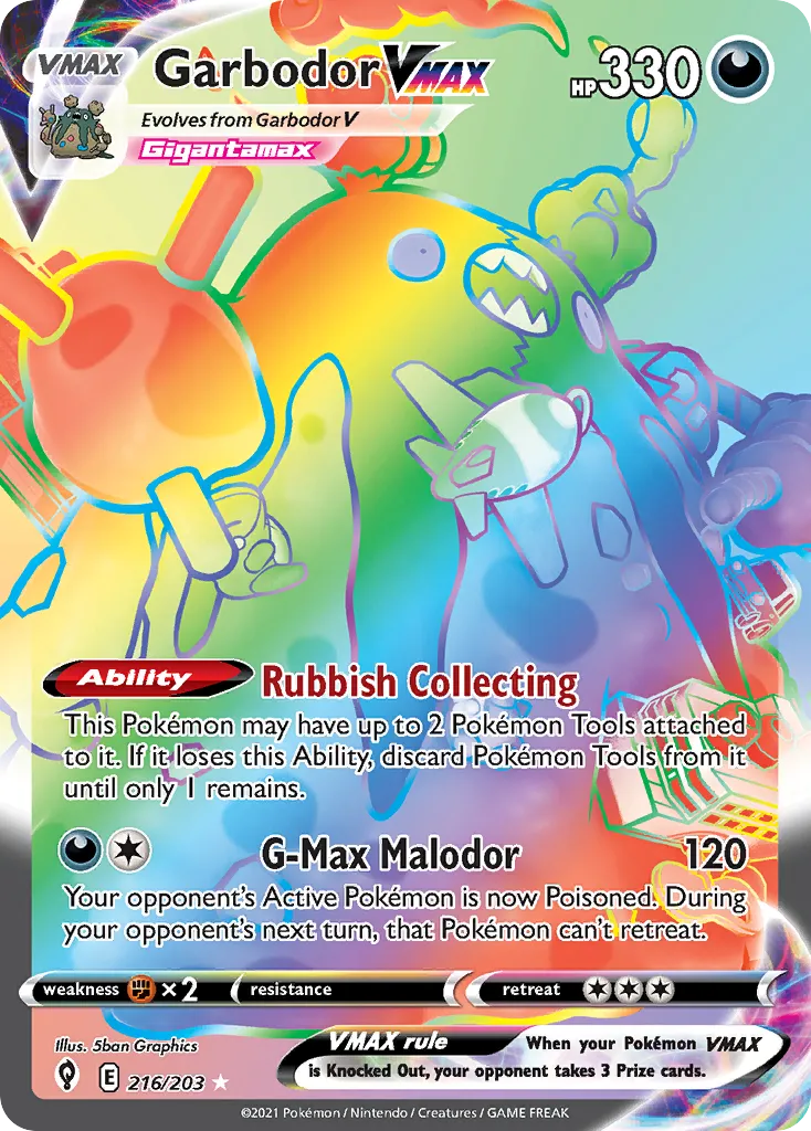 Garbodor VMAX #216, Evolving Skies Secret