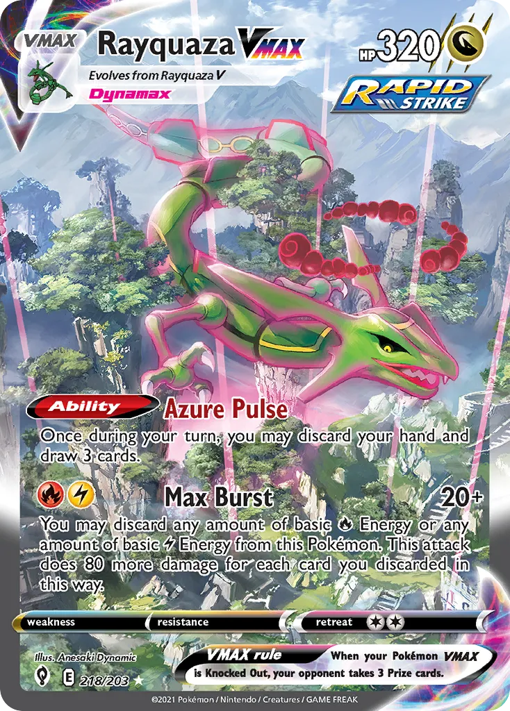 Rayquaza VMAX #218, Evolving Skies Secret