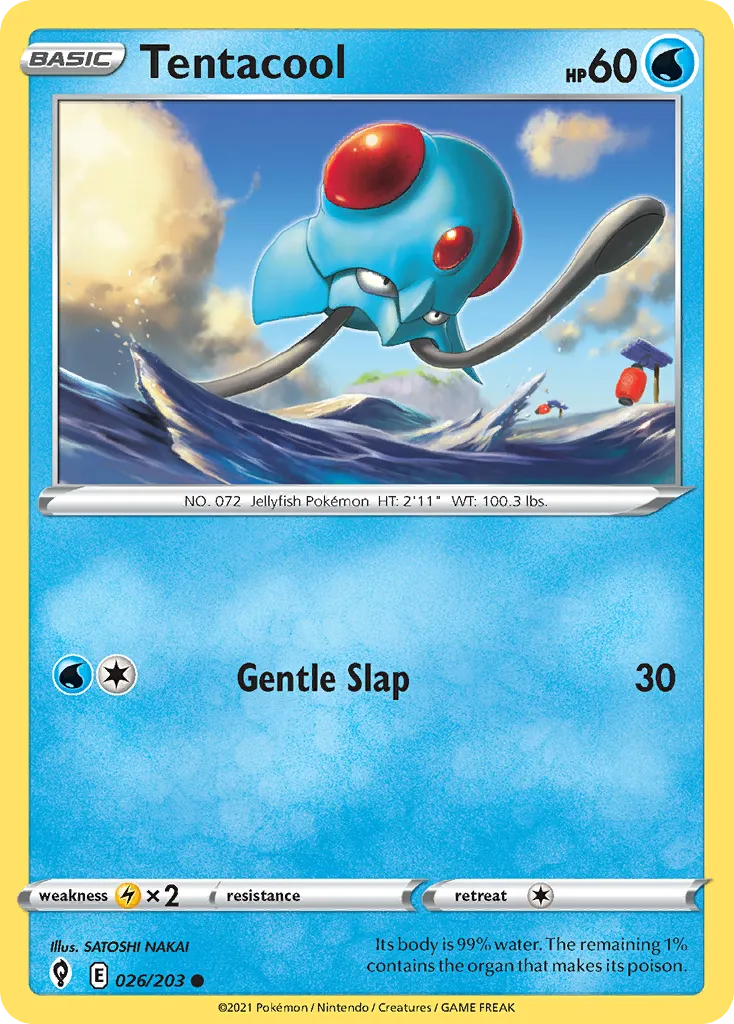 Tentacool #26, Evolving Skies Reverse Foil