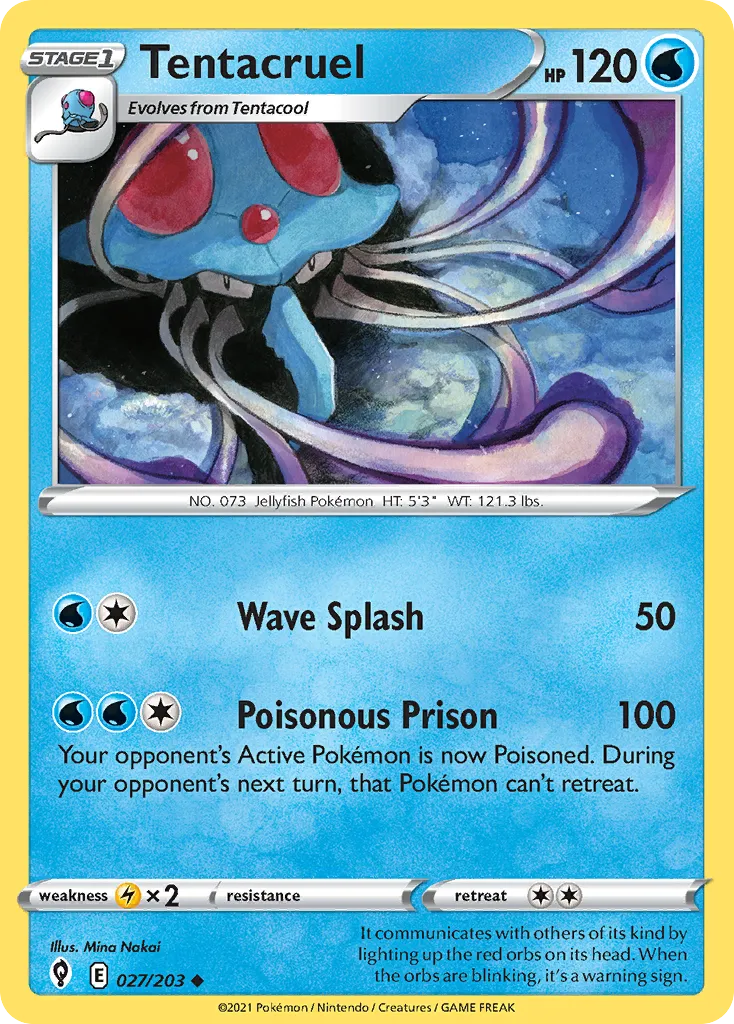 Tentacruel #27, Evolving Skies Reverse Foil