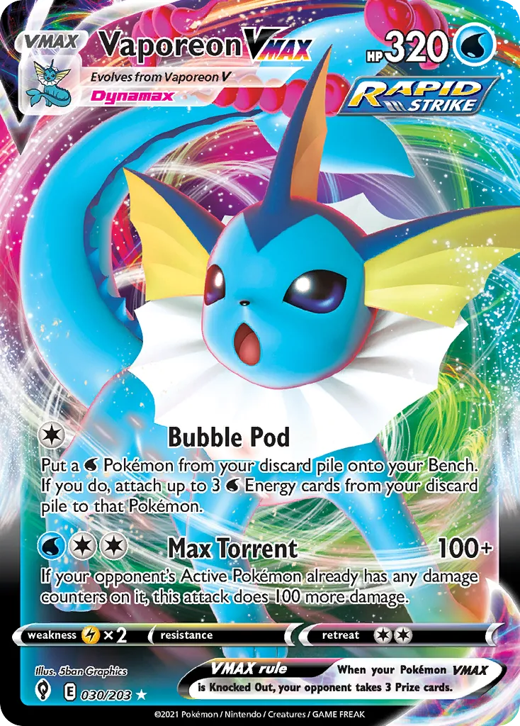 Vaporeon VMAX #30, Evolving Skies