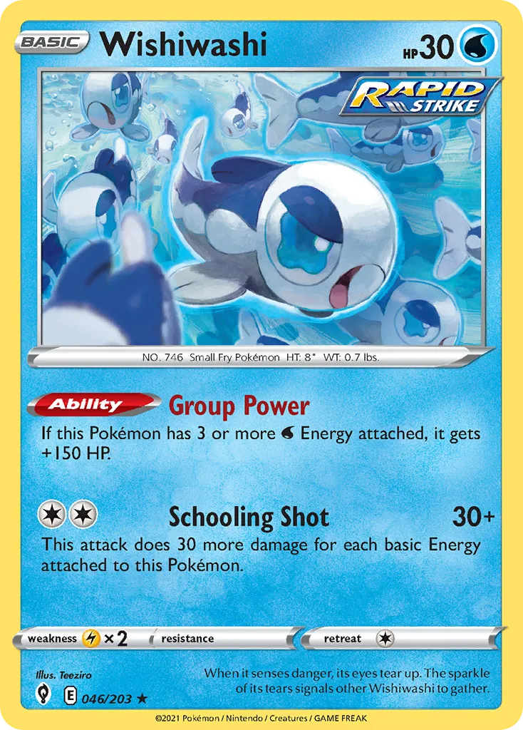 Wishiwashi #46, Evolving Skies Reverse Foil