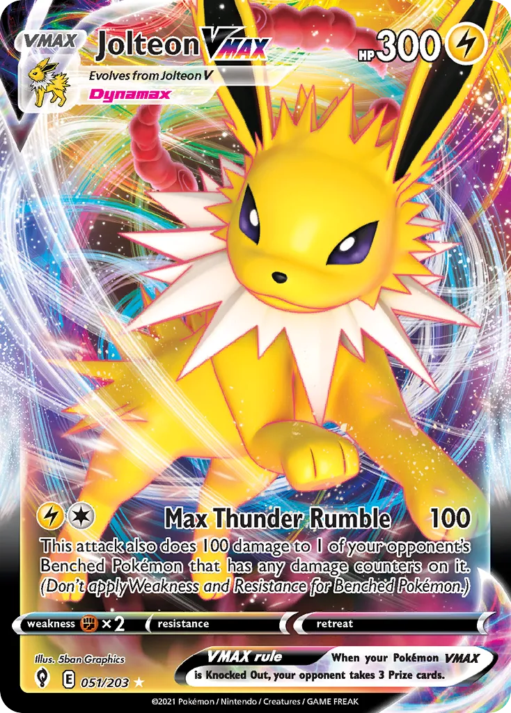 Jolteon VMAX #51, Evolving Skies Inverted Back
