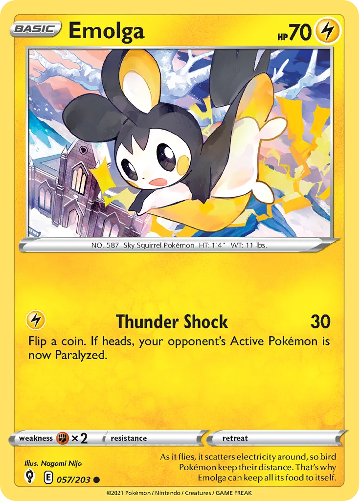Emolga #57, Evolving Skies Reverse Foil