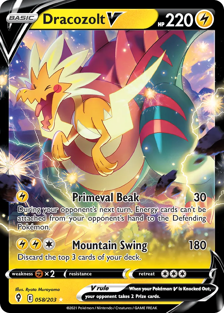 Dracozolt V #58, Evolving Skies